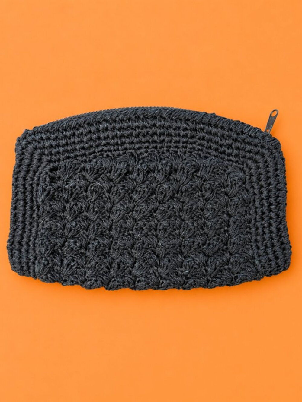 Vintage Black Crochet Clutch Made in Korea Resort Style